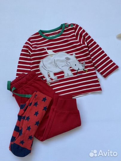 Комплект Frugi лонгслив/ штаны/ колготки 62-68 см