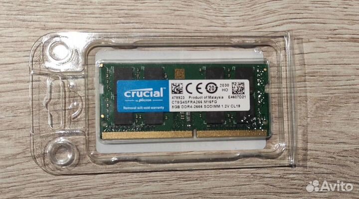 Модуль памяти Crucial DDR4 - 8гб 2666, SO-dimm