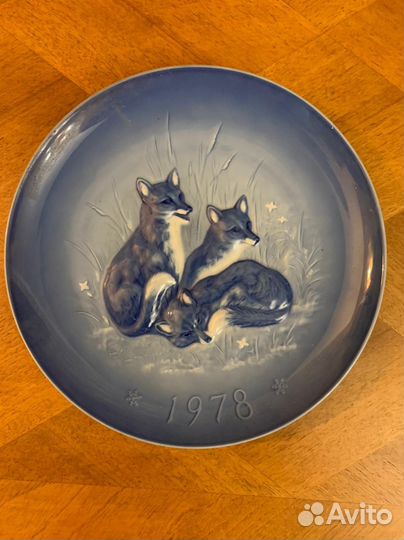 Декоративная тарелка Хутченройтер Лисята 1978 год