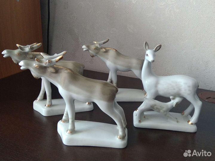Фигурки статуэтки СССР лось олень цапля