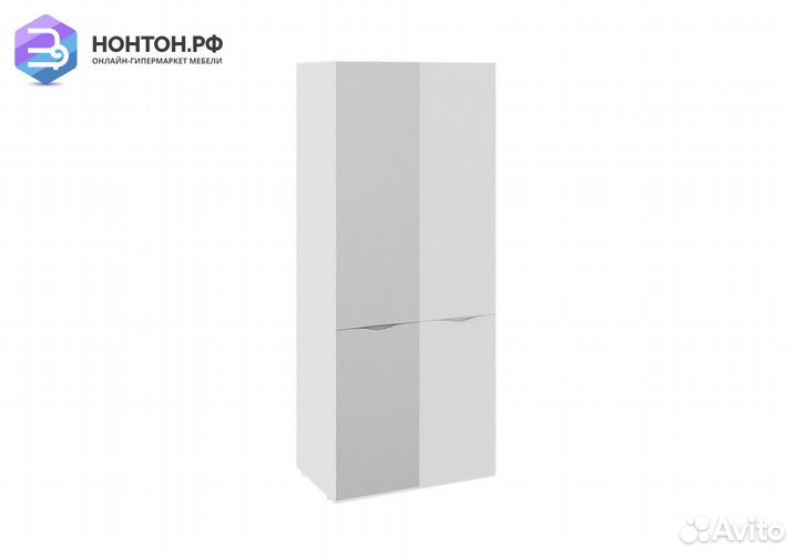 Шкаф 2-дверный Глосс комбинированный с зеркалом бе