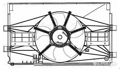 Вентилятор mitsubishi lancer X 07- радиатора (с