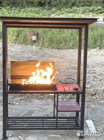 Кованый мангал с печью