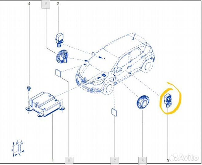 Датчик удара Renault Kaptur H4ME 441P23522 2021