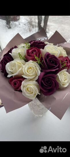 Букет из мыльных роз