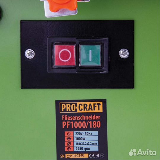 Плиткорез электрический procraft PF1000/180