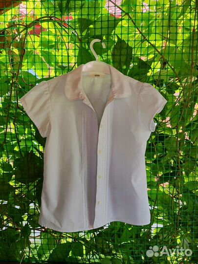 Блузка белая школьная на девочку 134 Next и др