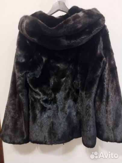 Шуба норковая с капюшоном