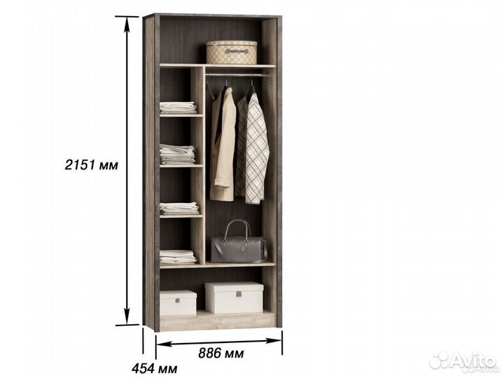 Шкаф 2х створчатый Лофт Клео