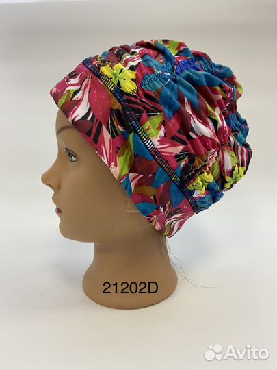 Женская объёмная тканевая шапочка для плавания
