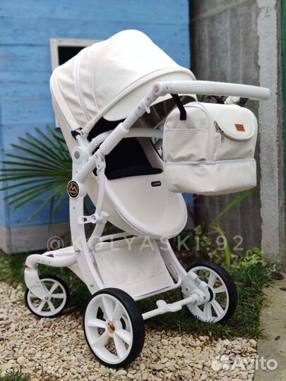 Коляска 2 в 1 Luxmom 608-2 Экокожа