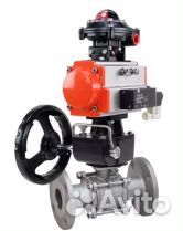 Кран шаровой DN.ru BV3131P(3pc) -FP-F-ISO-H Ду25 Ру40, трехсоставной полнопроходной фланцевый, нержа