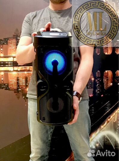 Колонка Бумбокс Bluetooth/USB/SD/FM +Jack 6.3