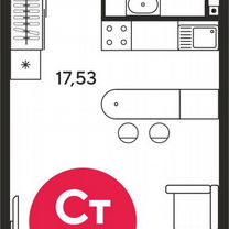 Квартира-студия, 24,5 м², 5/25 эт.