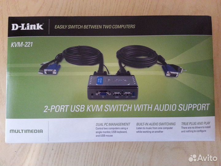 D-Link KVM-221 (VGA, USB и поддержка звука)