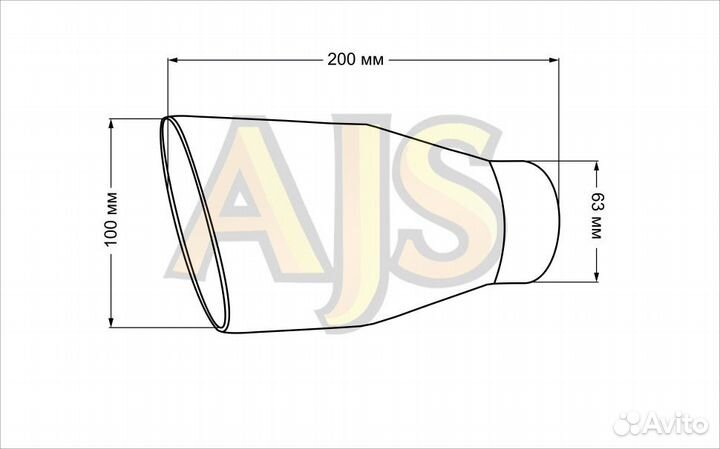 Насадка на глушитель 63*100*200 хром