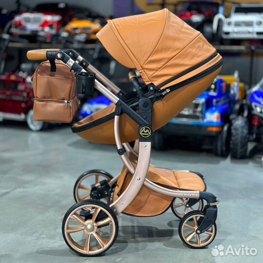 Коляска 3 в 1 luxmom 608-2 коричневый