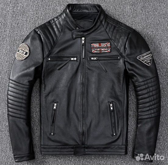 Мото куртка из натуральной кожи