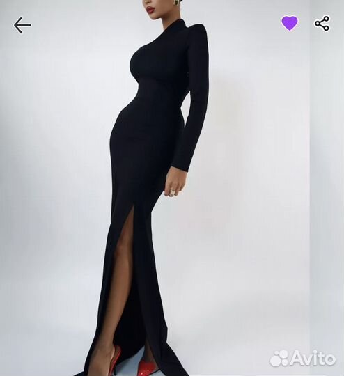 Платье в пол с разрезом