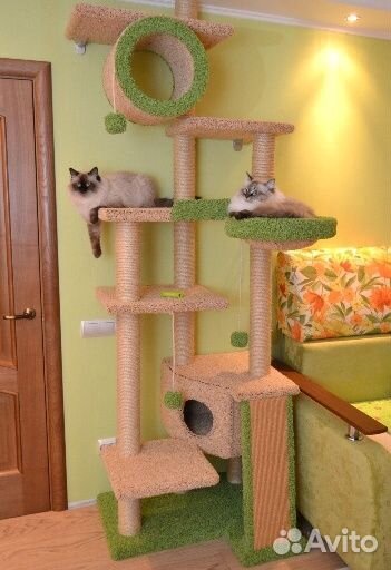 Домики для кошек, когтеточки, комплексы