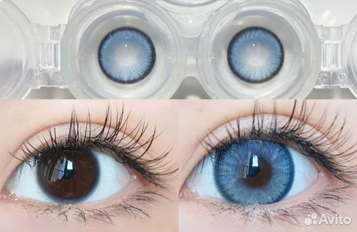 Линзы контактные цветные с контейнером хранения