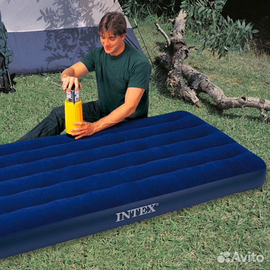 Матрас велюр синий intex (99*191*25 см) № 64757