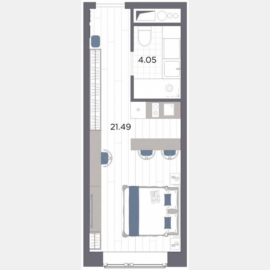 Апартаменты-студия, 24,2 м², 3/14 эт.