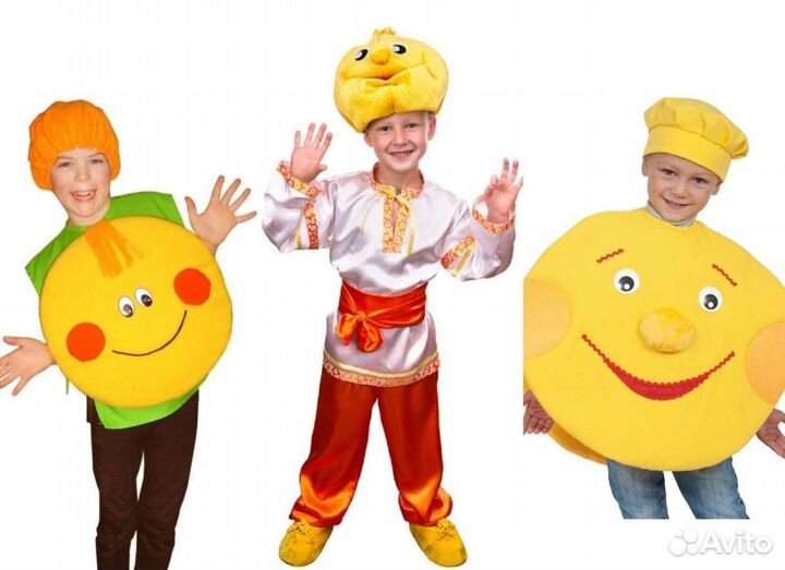 Костюм Колобок Бабушка Дед Заяц Волк Медведь Лиса