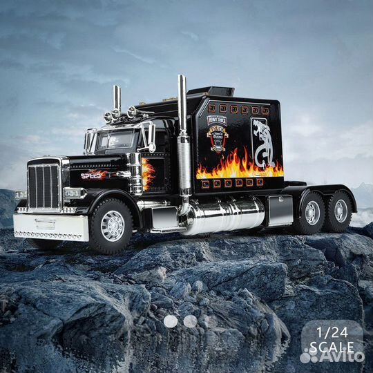 Машинка грузовик тягач Peterbilt 389 метал