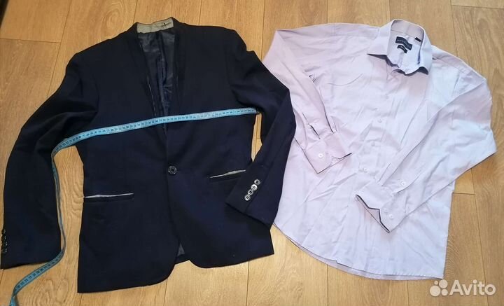 Пиджак синий, рубашка 46 разм, 164-170 рост