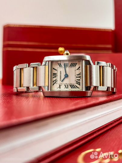 Часы cartier - tank française steel AND gold