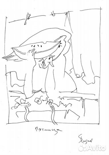 Интерьерная картина лайнворк линейный рисунок