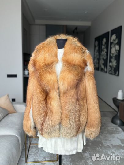 Новая шуба из лисы английский воротник