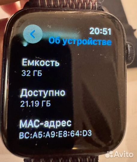 Часы apple watch серия 6 44 mm Pasific Blue GPS