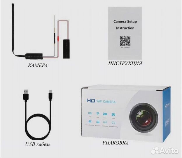 Миниатюрная Wi-Fi камера с датчиком движения