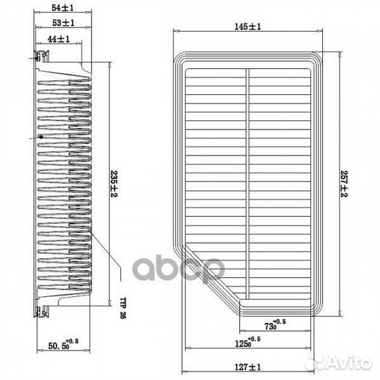 Фильтр воздушный doubleforce DFA25016 double force