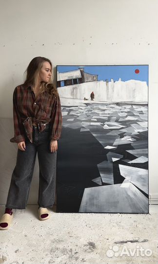 Авторская картина маслом «Апрель», большая