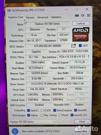 RX 580 nitro+ OC 8GB