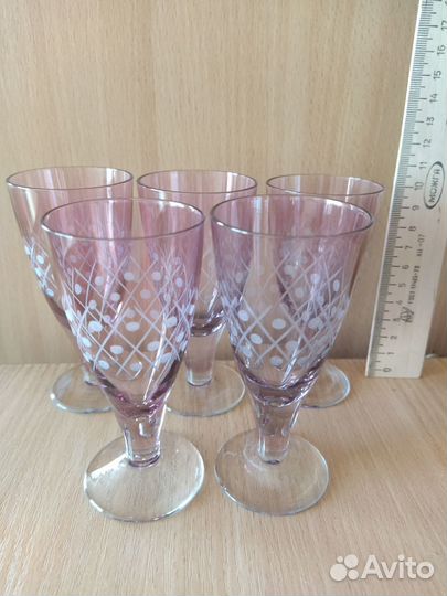 Цветное стекло СССР рюмки, фужеры