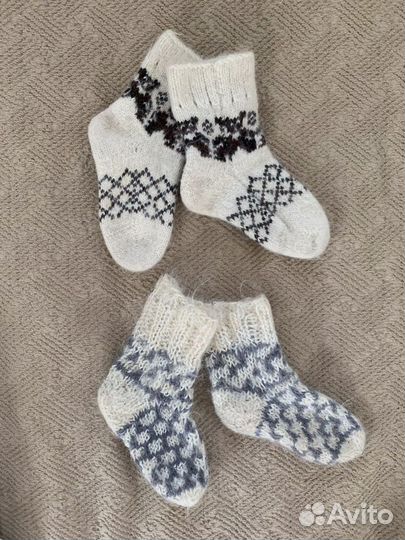 Варежки и теплые носки пуховые