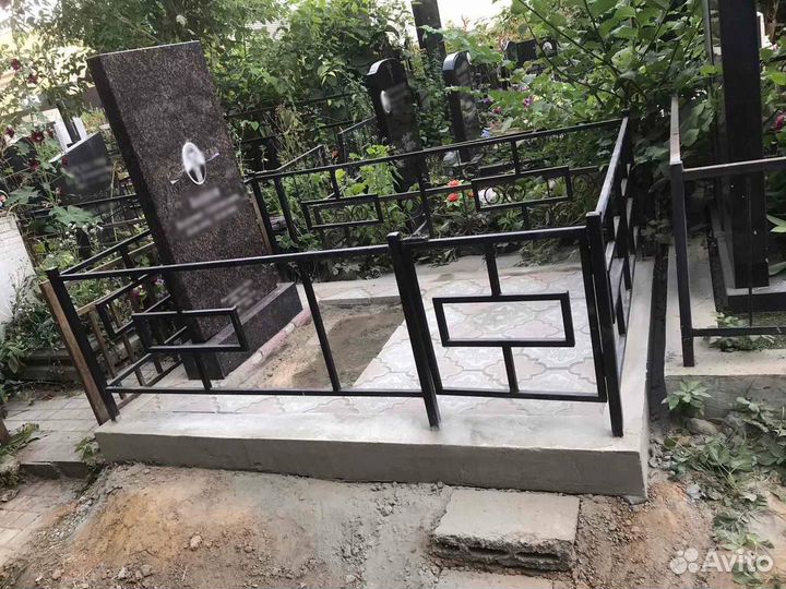 Памятники гранитные, установка, благоустройство