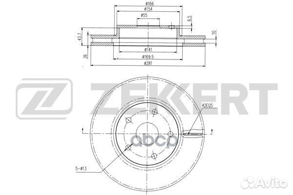 Диск торм. перед. Geely emgrand 09- bs-6139 Zek