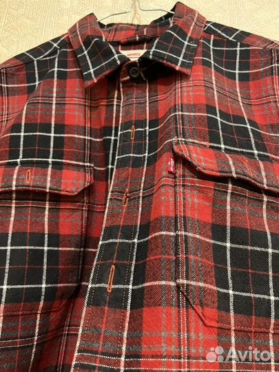 Рубашка Levi's хлопковая красная в клетку