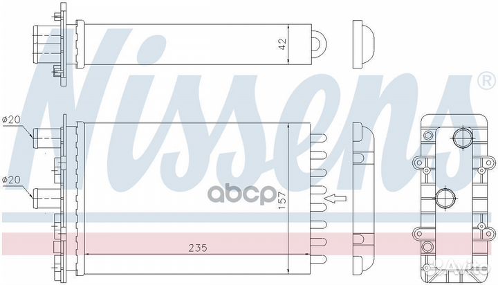 Радиатор печки Vw transporter 4 73974 Nissens