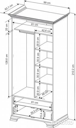 Шкаф tiffany 2DG2S