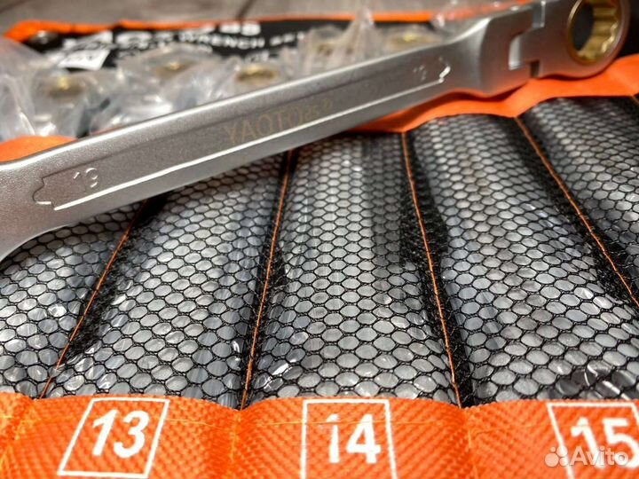 Набор ключей 9в1 с трещеткой