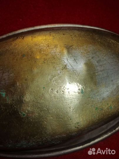 Старинная немецкая посеребренная тарелка