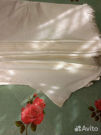 Лён жаккардовый, бязь белая, скатерти