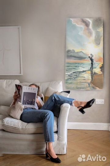 Пара на закате 100*50 см. Интерьерная картина