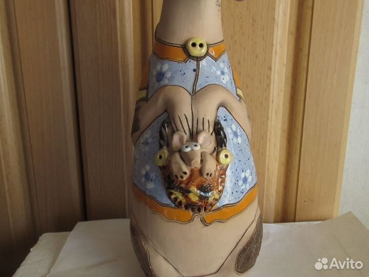 Глиняная статуэтка мышь